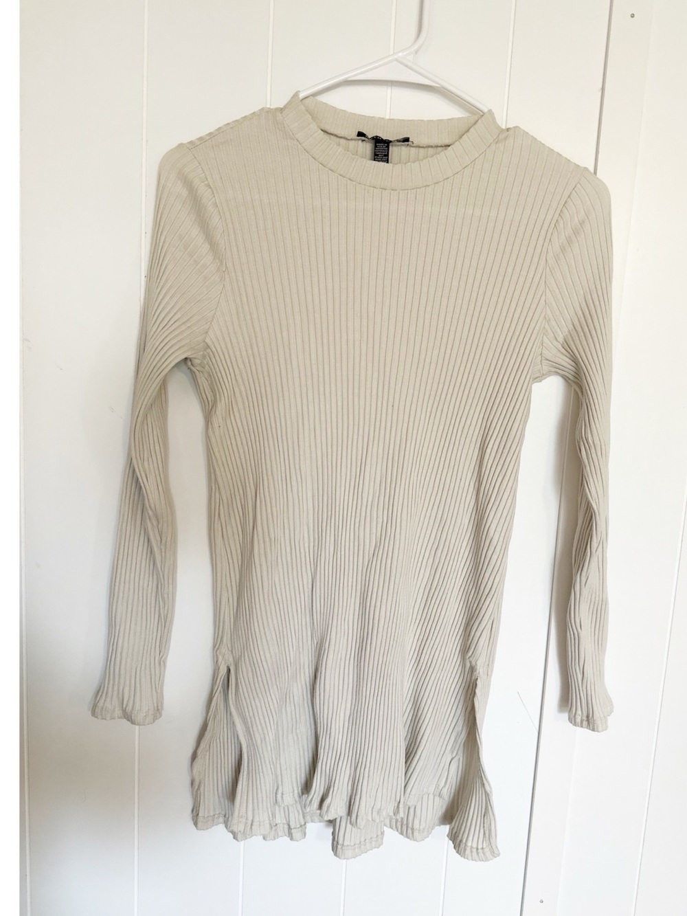 Eileen fisher ribbed layer piece cream size medium